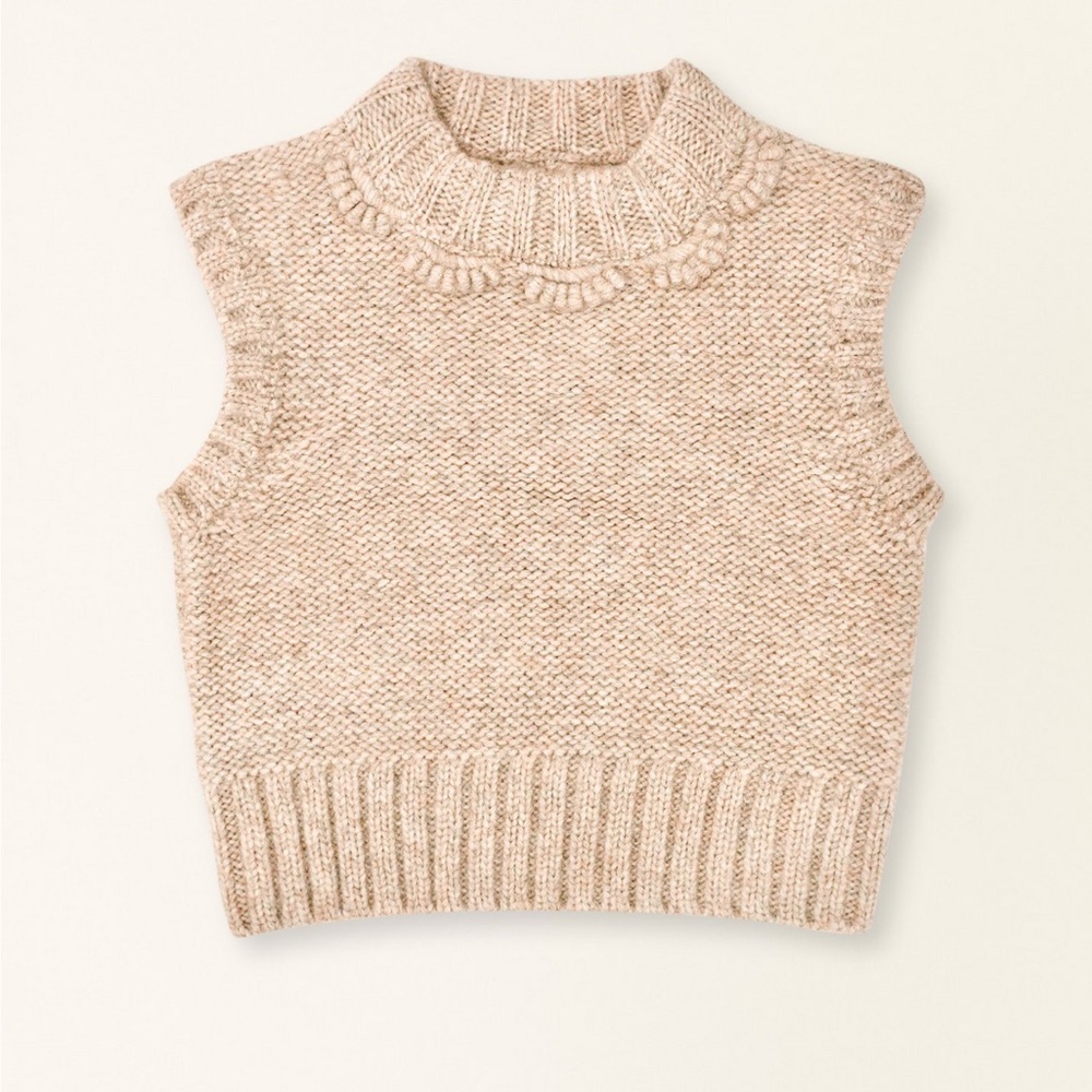 NWOT Mirth baby alpaca wool shell vest in graham cracker szL minimalist feminine - Picture 2 of 10